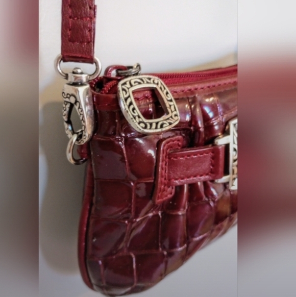 Brighton Y2K Burgundy Croc-Pattern Bag - Picture 3 of 6